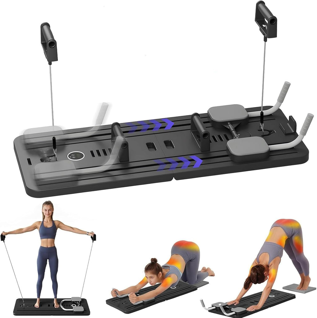 Foldable Pilates Abdominal Board – Home Core Trainer with Resistance Bands