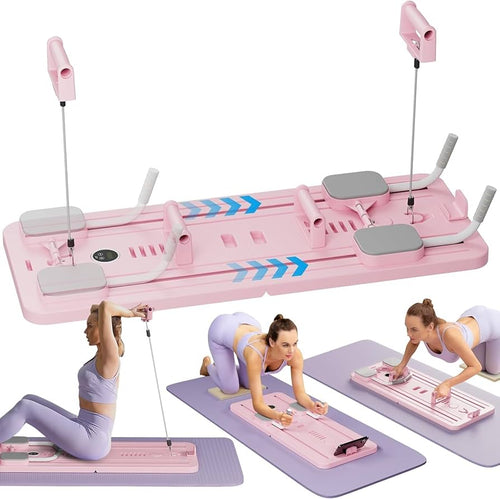 Foldable Pilates Abdominal Board – Home Core Trainer with Resistance Bands